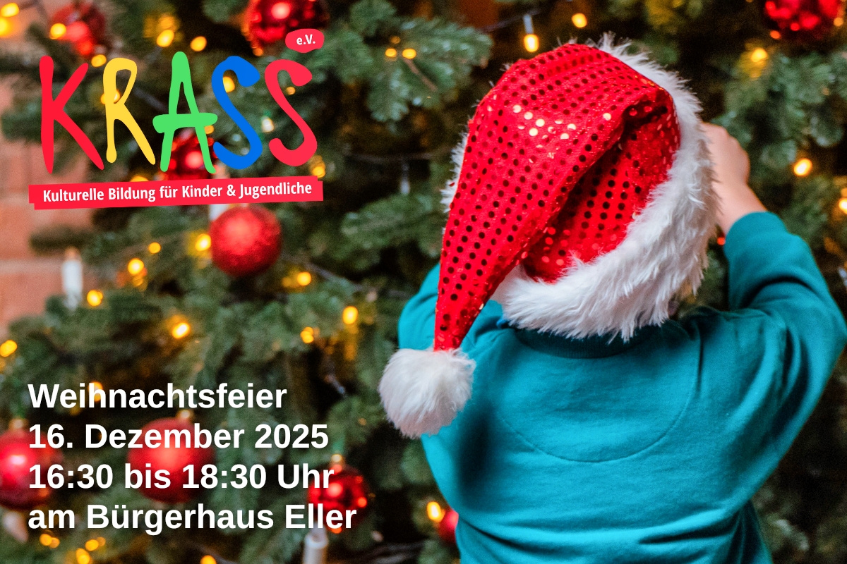 Weihnachtsfeier von Krass e.B. am Buergerhaus Eller in Duesseldorf