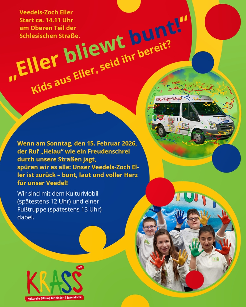 KRASS e.V. feiert Karneval in Düsseldorf-Eller. Feiert alle mit! Das wird ein großer Spaß!